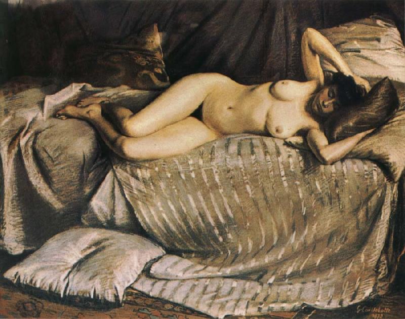 Gustave Caillebotte The fem on lie down on the sofa Norge oil painting art